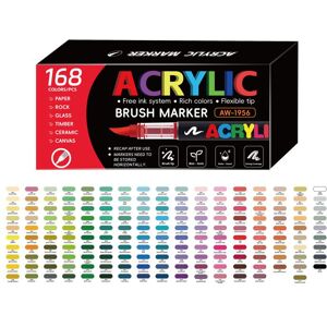 GUANG NA 168 Couleurs Feutre Acrylique Marqueur Acrylique Liquide Direct Acrylic Paint Marker Stylo Acrylique pour ColoriageCalligraphie - Publicité GUANG NA 168 Couleurs Feutre Acrylique Marqueur Acrylique Liquide Direct Acrylic Paint Marker Stylo Acrylique pour ColoriageCalligraphie - Publicité
