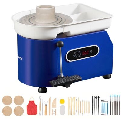 VEVOR Tour de Potier 450 W Machine à Poterie de 28 cm Vitesse Réglable 60 à 300 tr/min Cuvette Amovible en ABS Bleu - Publicité VEVOR Tour de Potier 450 W Machine à Poterie de 28 cm Vitesse Réglable 60 à 300 tr/min Cuvette Amovible en ABS Bleu - Publicité