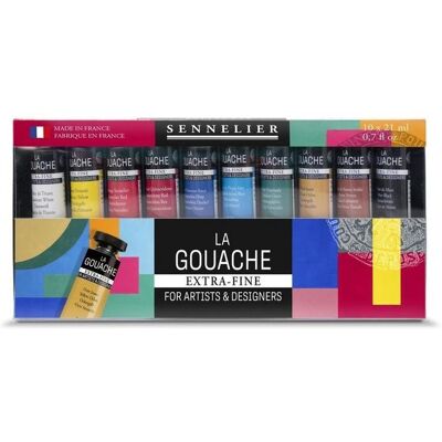 Sennelier – Set de gouache extra-fine 10 tubes de 21 ml couleurs intenses et professionnelles pour créations artistiques - Publicité Sennelier – Set de gouache extra-fine 10 tubes de 21 ml couleurs intenses et professionnelles pour créations artistiques - Publicité