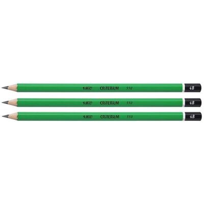 Crayon - BIC - CRITERIUM 550 - Lot de 3 - Mine 4B - Graphite hexagonal en bois Noir - Publicité Crayon - BIC - CRITERIUM 550 - Lot de 3 - Mine 4B - Graphite hexagonal en bois Noir - Publicité