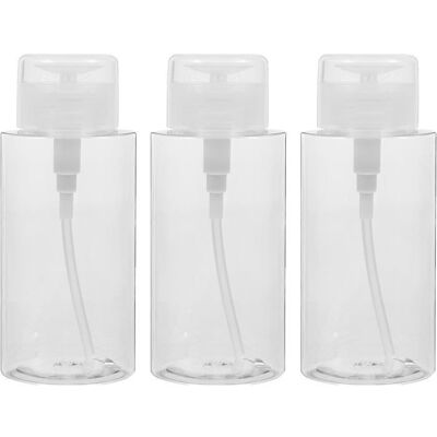 Trois flacons-pompes vides parfaits pour voyager : démaquillage vernis à ongles lotion.500ml - Publicité Trois flacons-pompes vides parfaits pour voyager : démaquillage vernis à ongles lotion.500ml - Publicité