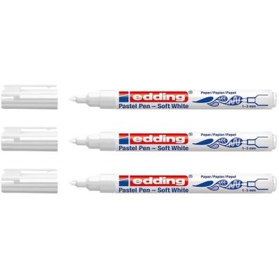 Edding Lot de 3 Feutres Pastel 1500 Blanc Pointe Ronde 1-3 mm Blanc - Publicité Edding Lot de 3 Feutres Pastel 1500 Blanc Pointe Ronde 1-3 mm Blanc - Publicité