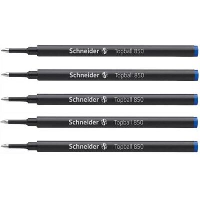 Recharge Roller - SCHNEIDER - Topball 850 - Lot de 5 - Pointe Fine - Couleur Bleue Bleu - Publicité Recharge Roller - SCHNEIDER - Topball 850 - Lot de 5 - Pointe Fine - Couleur Bleue Bleu - Publicité