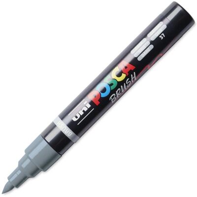 PEBEO Marqueur POSCA - Gris - Pointe brush - PC5BR - Tous supports Gris - Publicité PEBEO Marqueur POSCA - Gris - Pointe brush - PC5BR - Tous supports Gris - Publicité