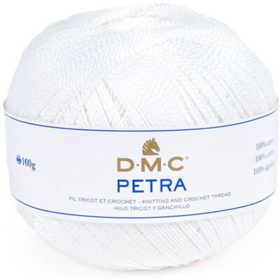 DMC Fil à crocheter - Pétra - B5200 - 100g - Coton mercerisé - Gr.5 Blanc - Publicité DMC Fil à crocheter - Pétra - B5200 - 100g - Coton mercerisé - Gr.5 Blanc - Publicité