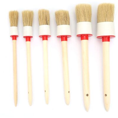 ZEAICOS Lot de 6 pinceaux ronds pour peinture à lhuile et à la cire avec manche en bois - Publicité ZEAICOS Lot de 6 pinceaux ronds pour peinture à lhuile et à la cire avec manche en bois - Publicité