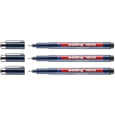 Feutres Fin de Précision - edding - Lot de 3 - Noir - Pointe Fine (0.3) - 0 35 mm Noir - Publicité Feutres Fin de Précision - edding - Lot de 3 - Noir - Pointe Fine (0.3) - 0 35 mm Noir - Publicité