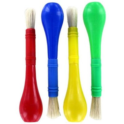 Lot de 4 pinceaux - Ergonomique - Pour enfant - Manche rond - Cléopâtre - Publicité Lot de 4 pinceaux - Ergonomique - Pour enfant - Manche rond - Cléopâtre - Publicité
