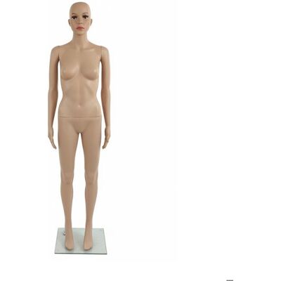 Mannequin de vitrine Relaxdays femme 175 cm tête et bras mobiles mannequin de couture avec socle en verre beige Beige - Publicité Mannequin de vitrine Relaxdays femme 175 cm tête et bras mobiles mannequin de couture avec socle en verre beige Beige - Publicité