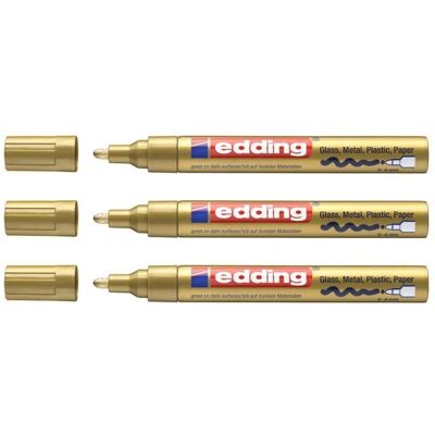 Marqueurs Peinture Brillante 750 Or Pointe Ronde 2-4 mm - EDDING - Lot de 3 Jaune - Publicité Marqueurs Peinture Brillante 750 Or Pointe Ronde 2-4 mm - EDDING - Lot de 3 Jaune - Publicité
