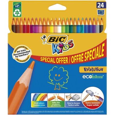 BIC® - Crayons de couleur BIC® Kids Evolution® x24 - Publicité BIC® - Crayons de couleur BIC® Kids Evolution® x24 - Publicité