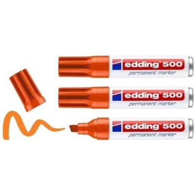 Edding Lot de 3 Marqueurs Permanent 500 Orange 2-7 mm Orange - Publicité Edding Lot de 3 Marqueurs Permanent 500 Orange 2-7 mm Orange - Publicité
