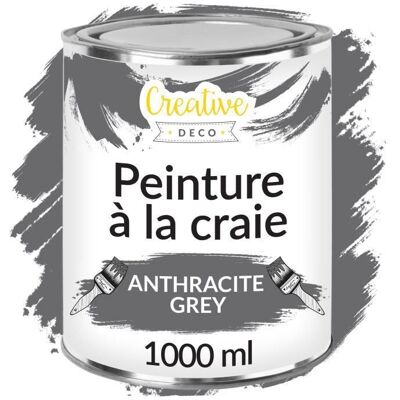Creative Deco 1L Peinture à la Craie Grise pour Meubles - Peinture - Publicité Creative Deco 1L Peinture à la Craie Grise pour Meubles - Peinture - Publicité