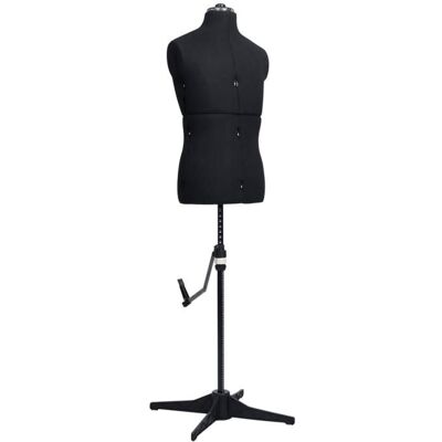 vidaXL Mannequin de couture ajustable pour homme Noir Taille 37-45 Noir - Publicité vidaXL Mannequin de couture ajustable pour homme Noir Taille 37-45 Noir - Publicité
