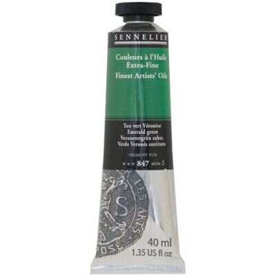 Couleurs à lhuile - Sennelier - Vert Emeraude - 40ml - Pigments naturels - Finition satinée Vert - Publicité Couleurs à lhuile - Sennelier - Vert Emeraude - 40ml - Pigments naturels - Finition satinée Vert - Publicité