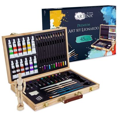ARTINA Set de peinture de 45 pièces Leonardo Set de peinture 45 pièces - Publicité ARTINA Set de peinture de 45 pièces Leonardo Set de peinture 45 pièces - Publicité