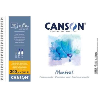 Album papier dessin - CANSON - Montval - A3 - 300 g/m2 - 12 feuilles microperforées Blanc - Publicité Album papier dessin - CANSON - Montval - A3 - 300 g/m2 - 12 feuilles microperforées Blanc - Publicité
