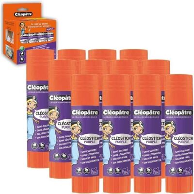 Bâton de colle - CLEOPATRE - CléoStick Purple - Lot de 12 - 8 gr - Colle sans solvant Violet - Publicité Bâton de colle - CLEOPATRE - CléoStick Purple - Lot de 12 - 8 gr - Colle sans solvant Violet - Publicité