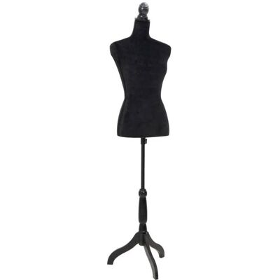 VIDAXL Buste de couture Mannequin de Femme Noir Noir - Publicité VIDAXL Buste de couture Mannequin de Femme Noir Noir - Publicité