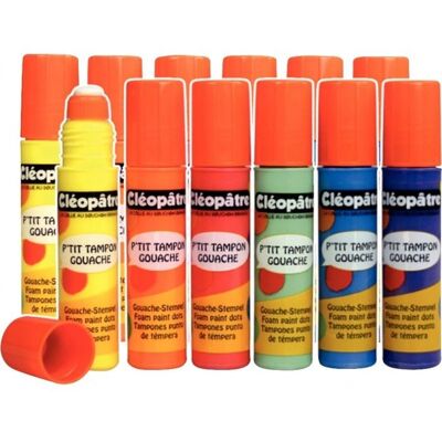CLÉOPATRE Lot de 12 tampons gouaches 50ml rechargeable - Publicité CLÉOPATRE Lot de 12 tampons gouaches 50ml rechargeable - Publicité