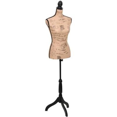 VIDAXL Buste de couture Mannequin de Femme Marron et Noir Jute Beige - Publicité VIDAXL Buste de couture Mannequin de Femme Marron et Noir Jute Beige - Publicité