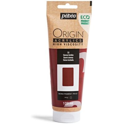 Peinture acrylique - Sienne brûlée - 32 - Haute viscosité - Pébéo - Origin acrylics - 120ml Marron - Publicité Peinture acrylique - Sienne brûlée - 32 - Haute viscosité - Pébéo - Origin acrylics - 120ml Marron - Publicité