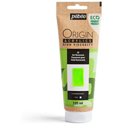 Peinture acrylique - Vert fluo - 48 - Haute viscosité - Pébéo - Origin acrylics - 120ml Vert - Publicité Peinture acrylique - Vert fluo - 48 - Haute viscosité - Pébéo - Origin acrylics - 120ml Vert - Publicité