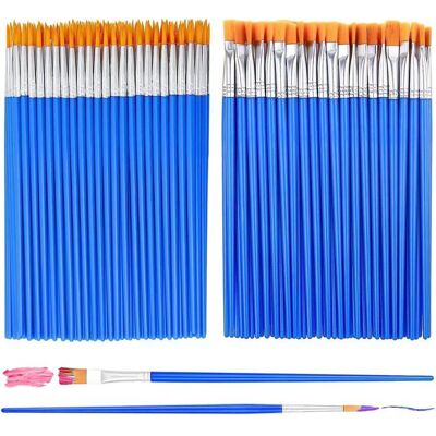 AMRINUGL 80 pinceaux vrac plats/ronds/pointus manche plastique pour acrylique aquarelle huile peinture faciale Label - Publicité AMRINUGL 80 pinceaux vrac plats/ronds/pointus manche plastique pour acrylique aquarelle huile peinture faciale Label - Publicité
