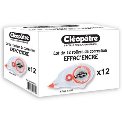 CLEOPATRE Rubans correcteur - Souris de correction - Cléopâtre - Effacencre - Lot de 12 - Publicité CLEOPATRE Rubans correcteur - Souris de correction - Cléopâtre - Effacencre - Lot de 12 - Publicité