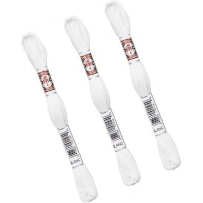 Échevettes de fil - DMC - 10m - 100% coton - Blanc - Lot de 3 Blanc - Publicité Échevettes de fil - DMC - 10m - 100% coton - Blanc - Lot de 3 Blanc - Publicité