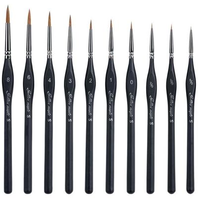 Pinceaux de peinture professionnels - 10 pièces - Noir - Pour acrylique et aquarelle Noir - Publicité Pinceaux de peinture professionnels - 10 pièces - Noir - Pour acrylique et aquarelle Noir - Publicité