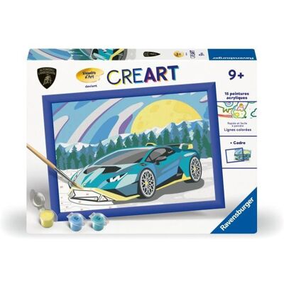 CreArt Kids 18x24cm Lamborghini Kit de peinture par numéros Numéro dArt Dès 7 ans 25842 Ravensburger Bleu - Publicité CreArt Kids 18x24cm Lamborghini Kit de peinture par numéros Numéro dArt Dès 7 ans 25842 Ravensburger Bleu - Publicité