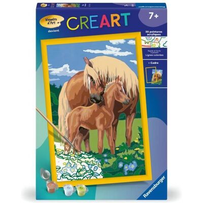 CreArt Kids 31x21cm Fiers chevaux Kit de peinture par numéros Numéro dArt Dès 7 ans 25850 Ravensburger Bleu - Publicité CreArt Kids 31x21cm Fiers chevaux Kit de peinture par numéros Numéro dArt Dès 7 ans 25850 Ravensburger Bleu - Publicité
