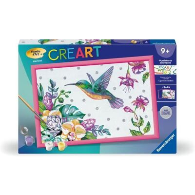 CreArt Kids 31x21cm Colibri et fleurs exotiques Kit de peinture par numéros Numéro dArt Dès 7 ans 25851 Ravensburger Bleu - Publicité CreArt Kids 31x21cm Colibri et fleurs exotiques Kit de peinture par numéros Numéro dArt Dès 7 ans 25851 Ravensburger Bleu - Publicité
