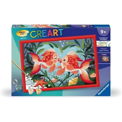 CreArt Kids 31x21cm Bisous de poissons Kit de peinture par numéros Numéro dArt Dès 7 ans 25853 Ravensburger Bleu - Publicité CreArt Kids 31x21cm Bisous de poissons Kit de peinture par numéros Numéro dArt Dès 7 ans 25853 Ravensburger Bleu - Publicité
