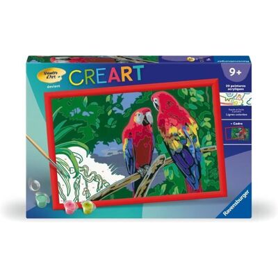 CreArt Kids 31x21cm Perroquets Kit de peinture par numéros Numéro dArt Dès 7 ans 25854 Ravensburger Bleu - Publicité CreArt Kids 31x21cm Perroquets Kit de peinture par numéros Numéro dArt Dès 7 ans 25854 Ravensburger Bleu - Publicité
