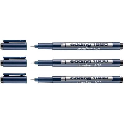 Edding Lot de 3 Feutres Fin de Précision 1880 Pointe Calibrée Noir (0.05) 02 mm Noir - Publicité Edding Lot de 3 Feutres Fin de Précision 1880 Pointe Calibrée Noir (0.05) 02 mm Noir - Publicité