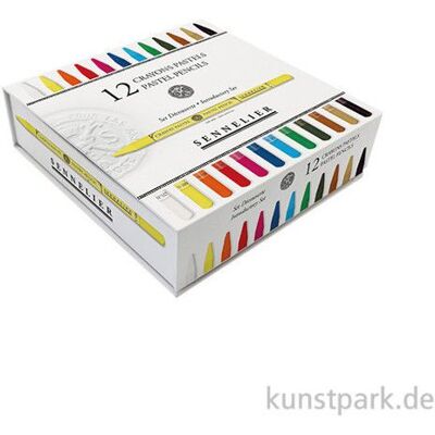 Boite de 12 crayons pastel - Extra fin - Set découverte - Sennelier - Publicité Boite de 12 crayons pastel - Extra fin - Set découverte - Sennelier - Publicité