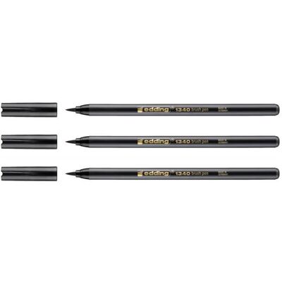 Feutres - edding - 4-1340001-3 - Lot de 3 - Pointe Pinceau - Noir 1-3 mm Noir - Publicité Feutres - edding - 4-1340001-3 - Lot de 3 - Pointe Pinceau - Noir 1-3 mm Noir - Publicité