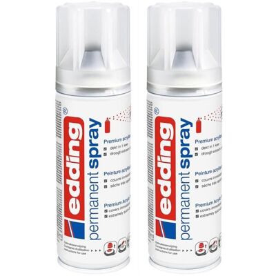 Edding Lot de 2 Sprays 200ml Permanent 5200 Laque Vernis Transparente Mat - Publicité Edding Lot de 2 Sprays 200ml Permanent 5200 Laque Vernis Transparente Mat - Publicité