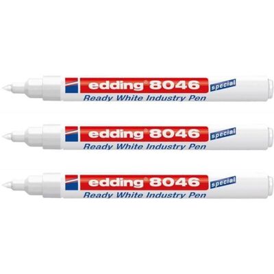 edding Lot de 3 Marqueurs Industriel prêt à l emploi 8046 Permanent 1-3 mm Blanc Blanc - Publicité edding Lot de 3 Marqueurs Industriel prêt à l emploi 8046 Permanent 1-3 mm Blanc Blanc - Publicité