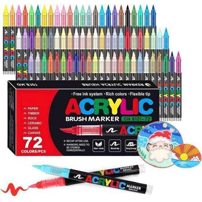 NAPASA 72 Couleurs Feutre Acryliquestylos acryliques à pointe pinceau pour le coloriage adulteAcrylic Paint Coloré Lot de 78 co MARQUEUR - Publicité NAPASA 72 Couleurs Feutre Acryliquestylos acryliques à pointe pinceau pour le coloriage adulteAcrylic Paint Coloré Lot de 78 co MARQUEUR - Publicité