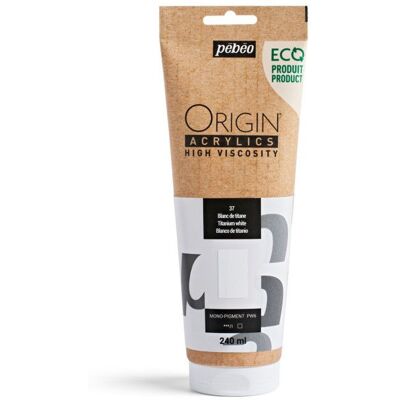Peinture acrylique - Blanc de titane - 37 - Haute viscosité - Pébéo - Origin acrylics - 240ml Blanc - Publicité Peinture acrylique - Blanc de titane - 37 - Haute viscosité - Pébéo - Origin acrylics - 240ml Blanc - Publicité