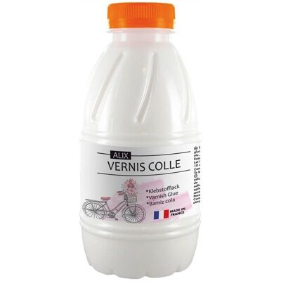 CLÉOPÂTRE Vernis colle satin en flacon de 500 g - Publicité CLÉOPÂTRE Vernis colle satin en flacon de 500 g - Publicité