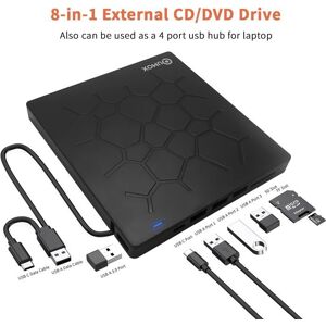 QUMOX Lecteur Graveur DVD CD Externe USB 3.0 et Type-C pour PC Laptop Windows 11/10/8/7 Linux OS CD-ROM CD-R CD-RW DVD-ROM DVD-R/RW - Publicité QUMOX Lecteur Graveur DVD CD Externe USB 3.0 et Type-C pour PC Laptop Windows 11/10/8/7 Linux OS CD-ROM CD-R CD-RW DVD-ROM DVD-R/RW - Publicité