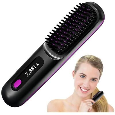 NOBRAND Brosse Lissante Sans Fil Mini Lisseur Cheveux Sans Fil Brosse Chauffante Lissante Lisseur Barbe Homme USB Recharg BROSSE SOUFFLANTE - Publicité NOBRAND Brosse Lissante Sans Fil Mini Lisseur Cheveux Sans Fil Brosse Chauffante Lissante Lisseur Barbe Homme USB Recharg BROSSE SOUFFLANTE - Publicité