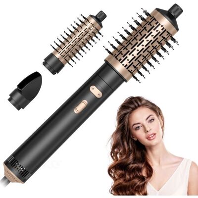 NOBRAND Brosse Sèche-Cheveux Chauffante Rotative - Avec 3 Têtes Amovibles - 3 Températures et 2 Vitesses - Pour Boucler ou Lisser Noir - Publicité NOBRAND Brosse Sèche-Cheveux Chauffante Rotative - Avec 3 Têtes Amovibles - 3 Températures et 2 Vitesses - Pour Boucler ou Lisser Noir - Publicité