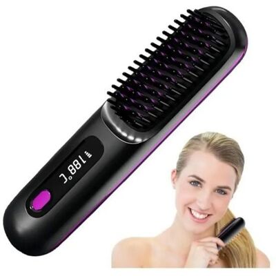 NOBRAND Brosse Lissante Sans Fil Mini Lisseur Cheveux Sans Fil Brosse Chauffante Lissante Lisseur Barbe Homme USB Recharg BROSSE SOUFFLANTE - Publicité NOBRAND Brosse Lissante Sans Fil Mini Lisseur Cheveux Sans Fil Brosse Chauffante Lissante Lisseur Barbe Homme USB Recharg BROSSE SOUFFLANTE - Publicité