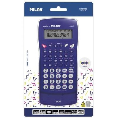 Calculatrice scientifique - Acid - M228 - Écran 2 lignes - 228 fonctions - Couleur bleue Blanc - Publicité Calculatrice scientifique - Acid - M228 - Écran 2 lignes - 228 fonctions - Couleur bleue Blanc - Publicité