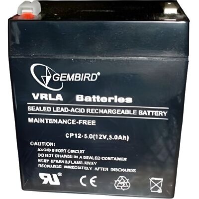 Batterie - Gembird - 12V - 5Ah - Sealed Lead Acid (VRLA) - Noir - 1 6 kg Noir - Publicité Batterie - Gembird - 12V - 5Ah - Sealed Lead Acid (VRLA) - Noir - 1 6 kg Noir - Publicité